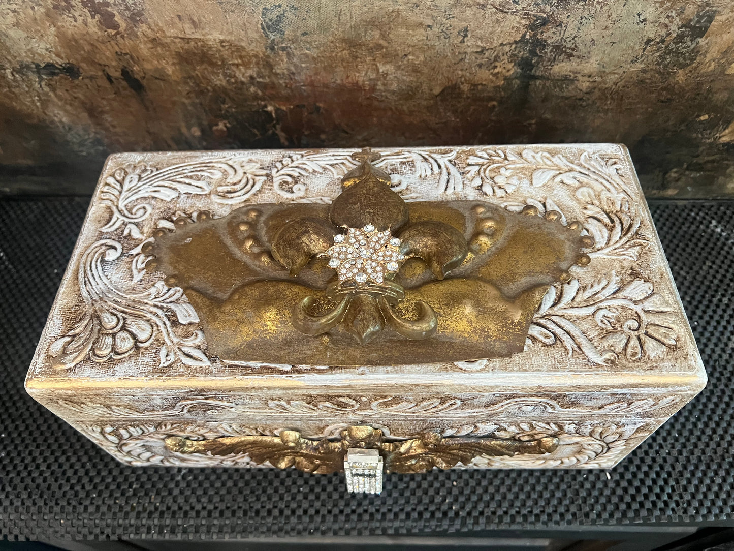 Baroque Crown & Scrollwork Jewelry Box