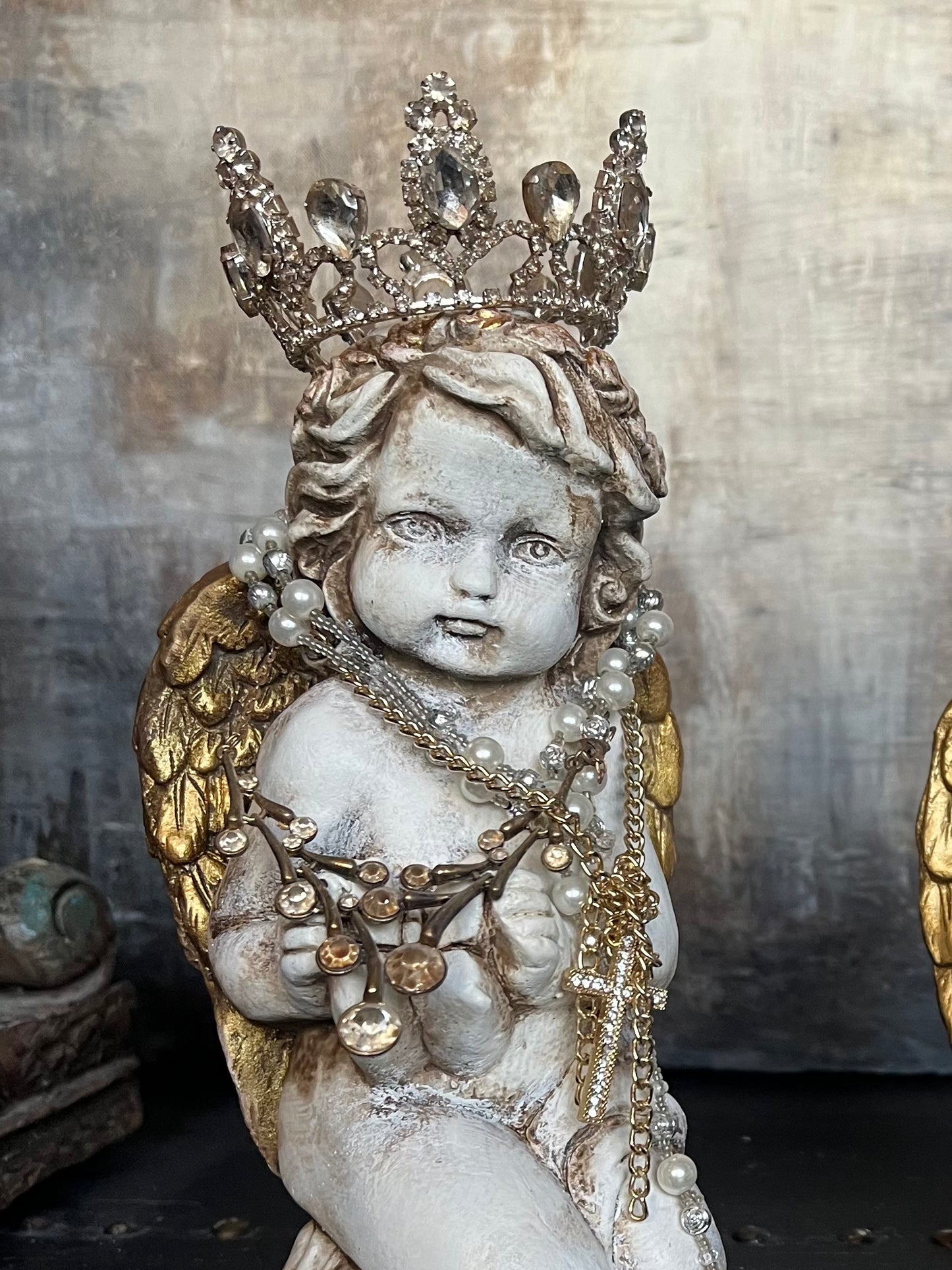 Jeweled Cherub Statues