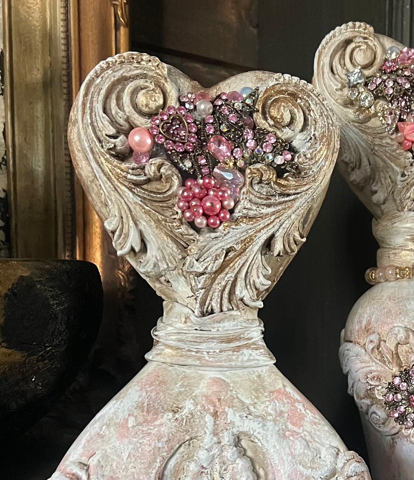 Jewel-Adorned Heart Bottles