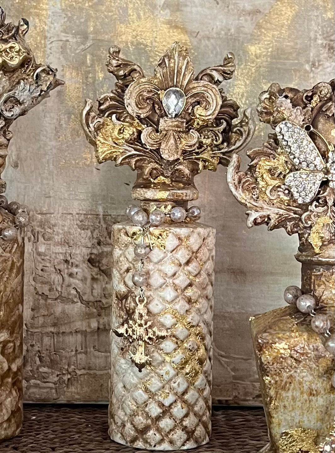 Golden Heirloom-Inspired Decorative Bottles