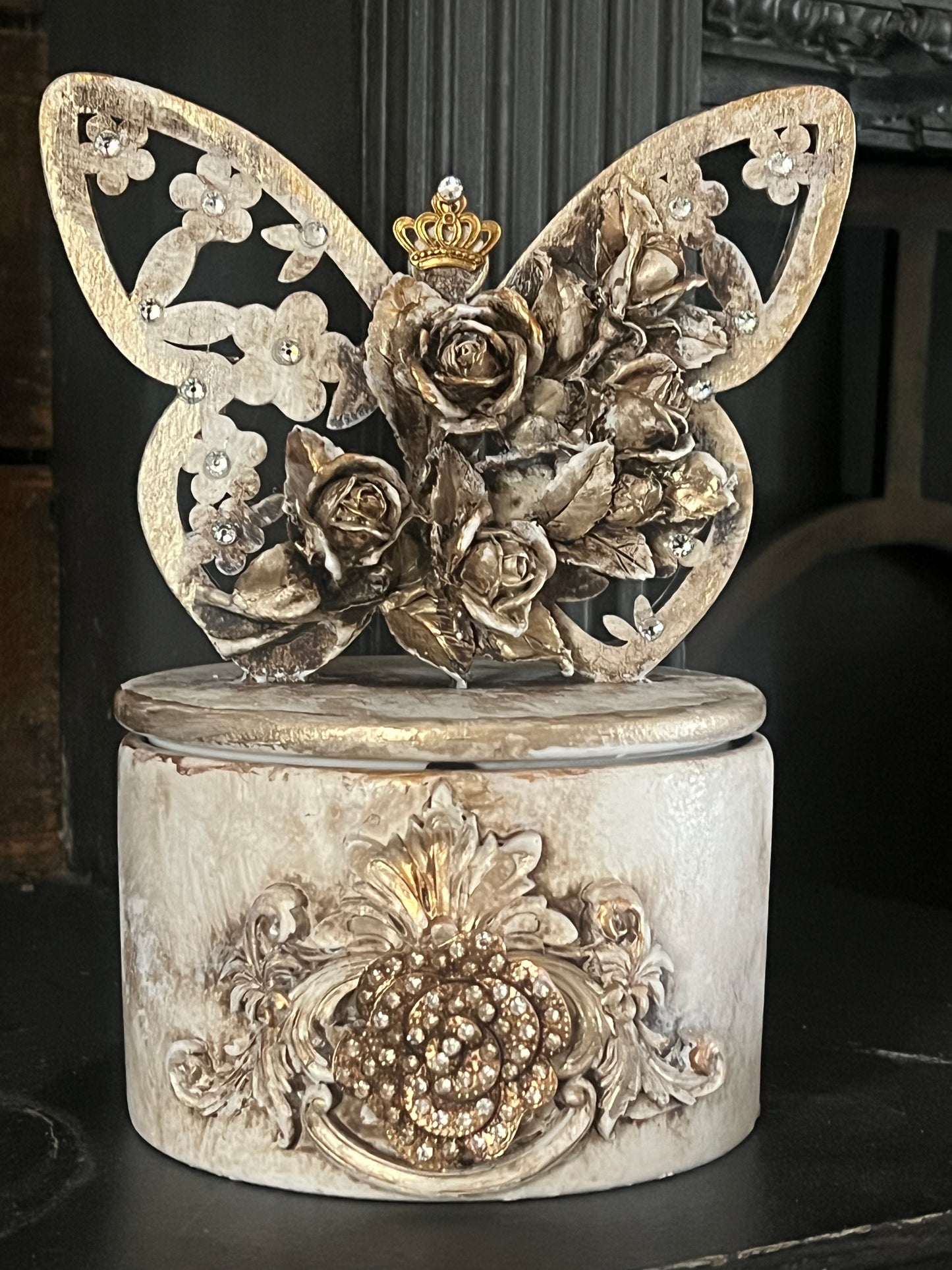 Butterfly Crowned Floral Vessel