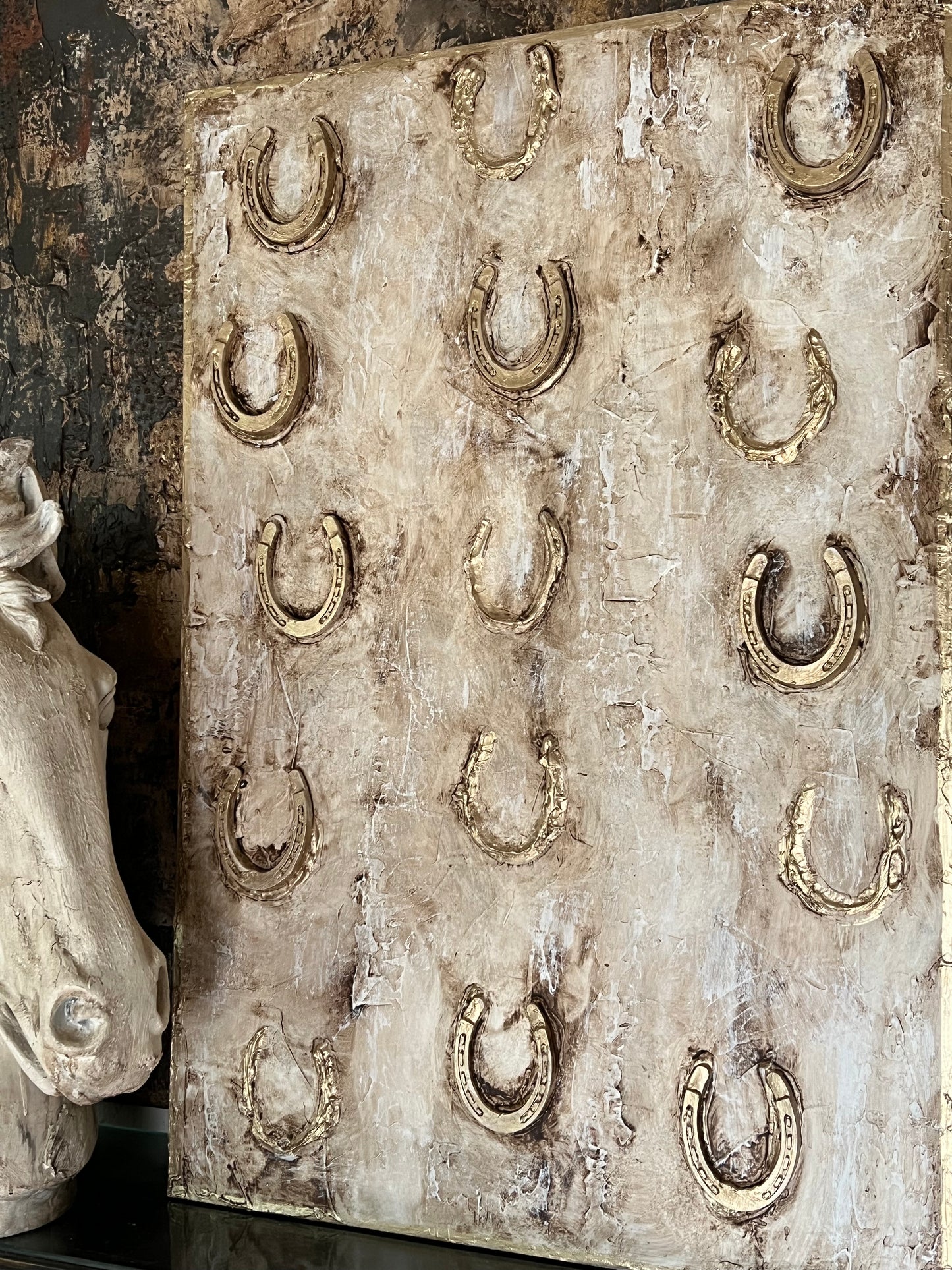 Golden Luck Horseshoe Art