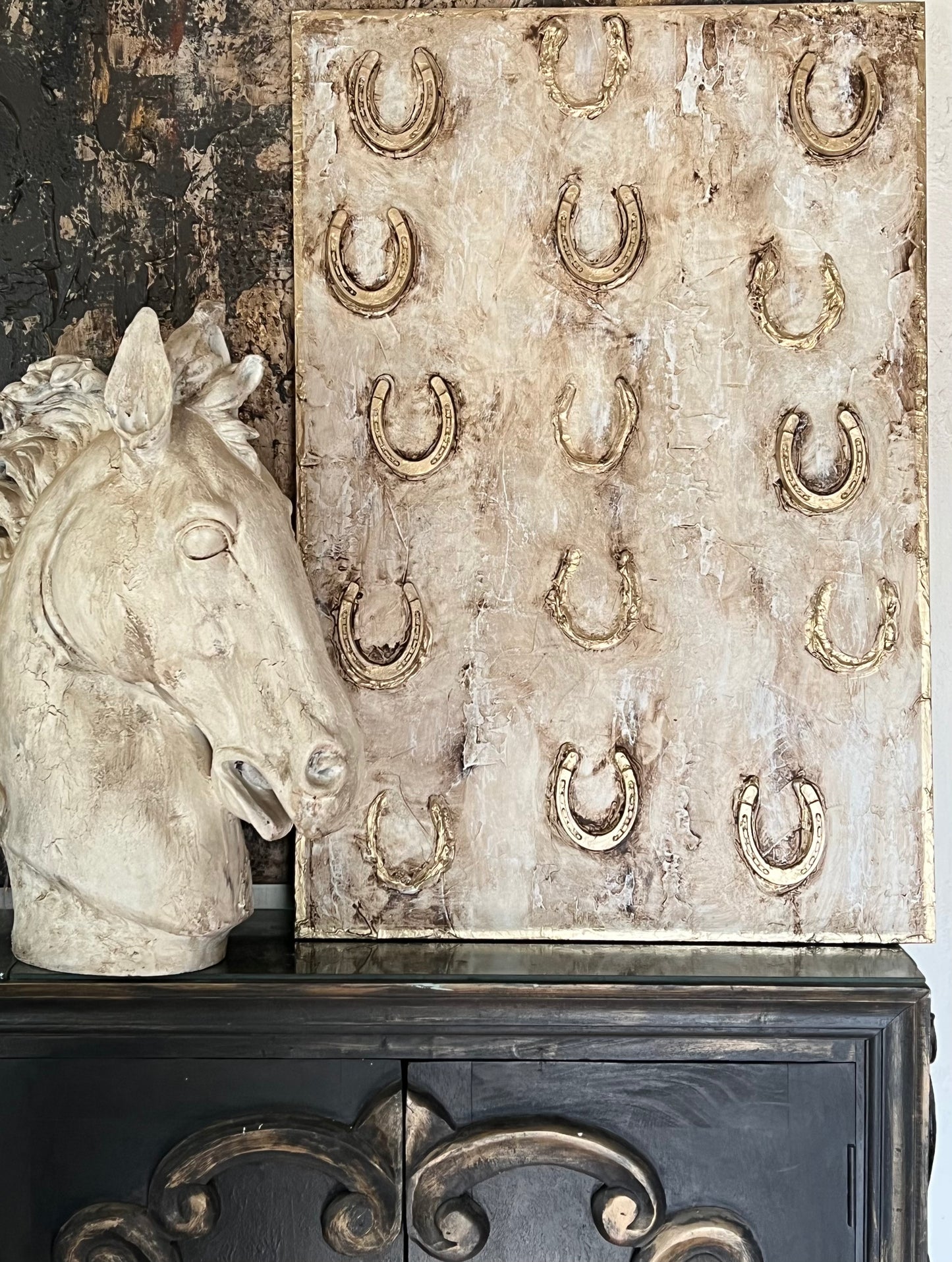 Golden Luck Horseshoe Art