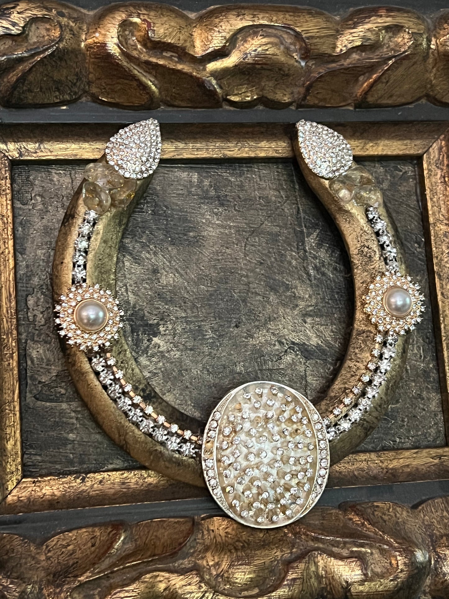 Golden Providence — Framed Horseshoe Art
