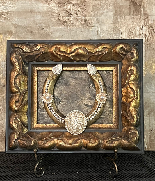 Golden Providence — Framed Horseshoe Art