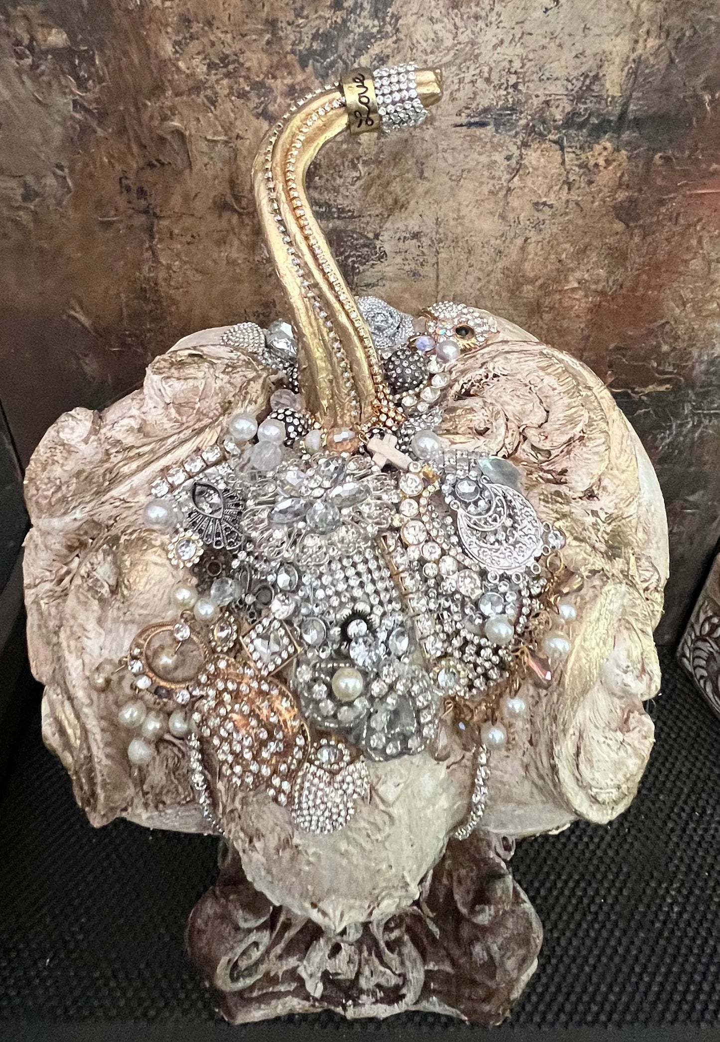 Gilded Pumpkin on Ornate Base