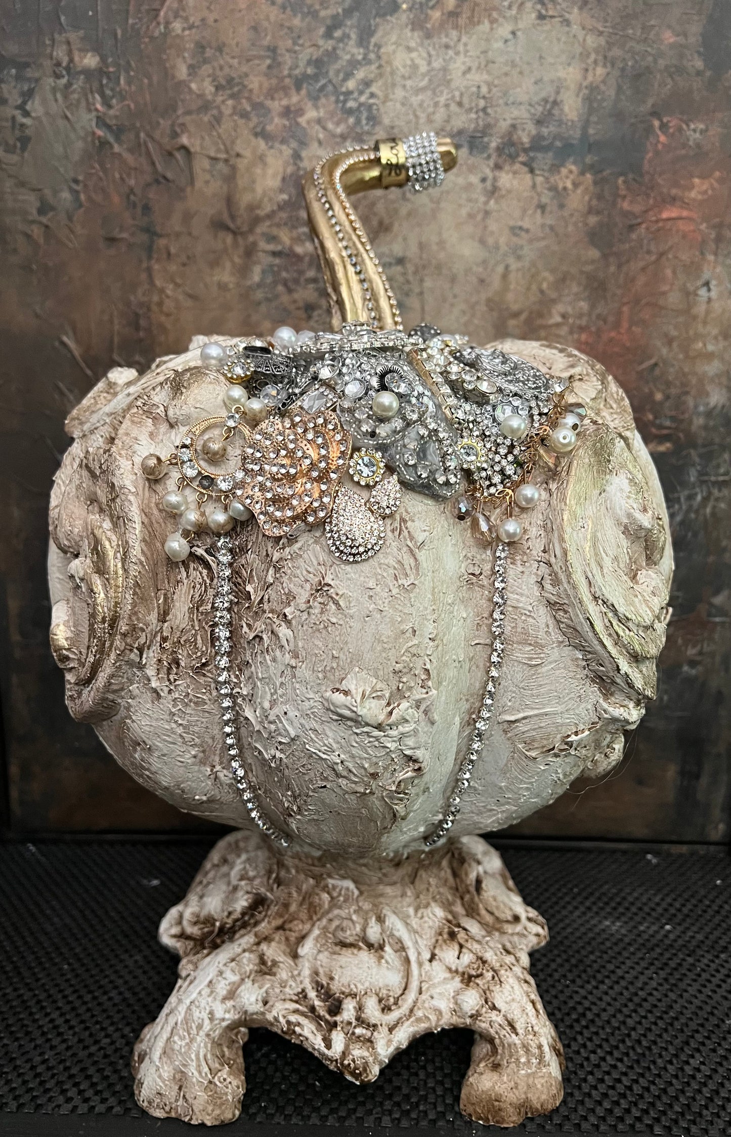 Gilded Pumpkin on Ornate Base