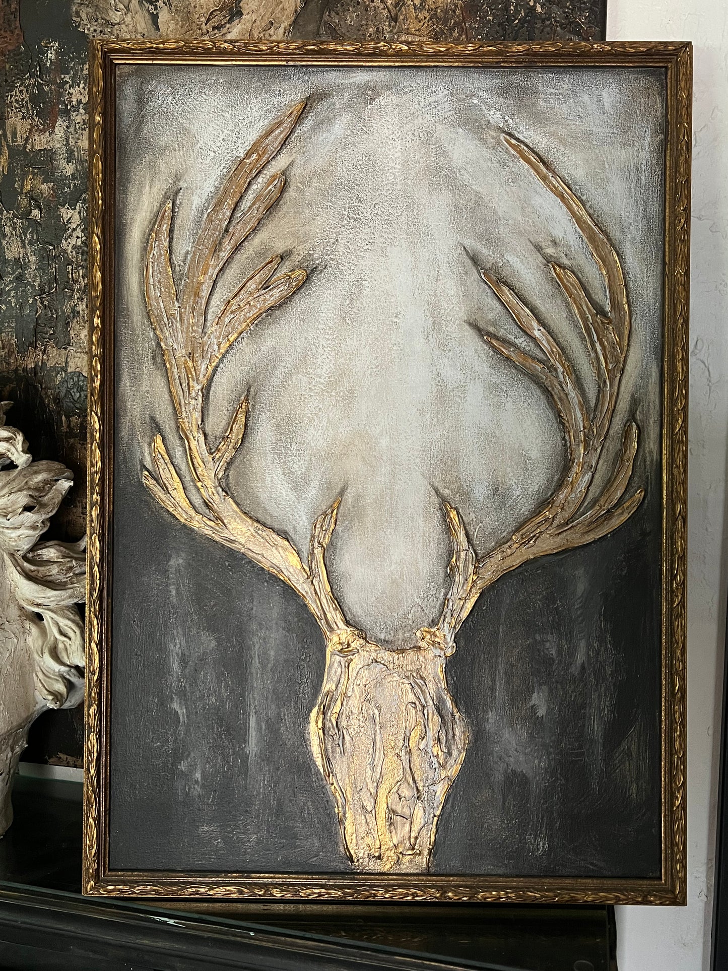 Majestic Deer Head Relief