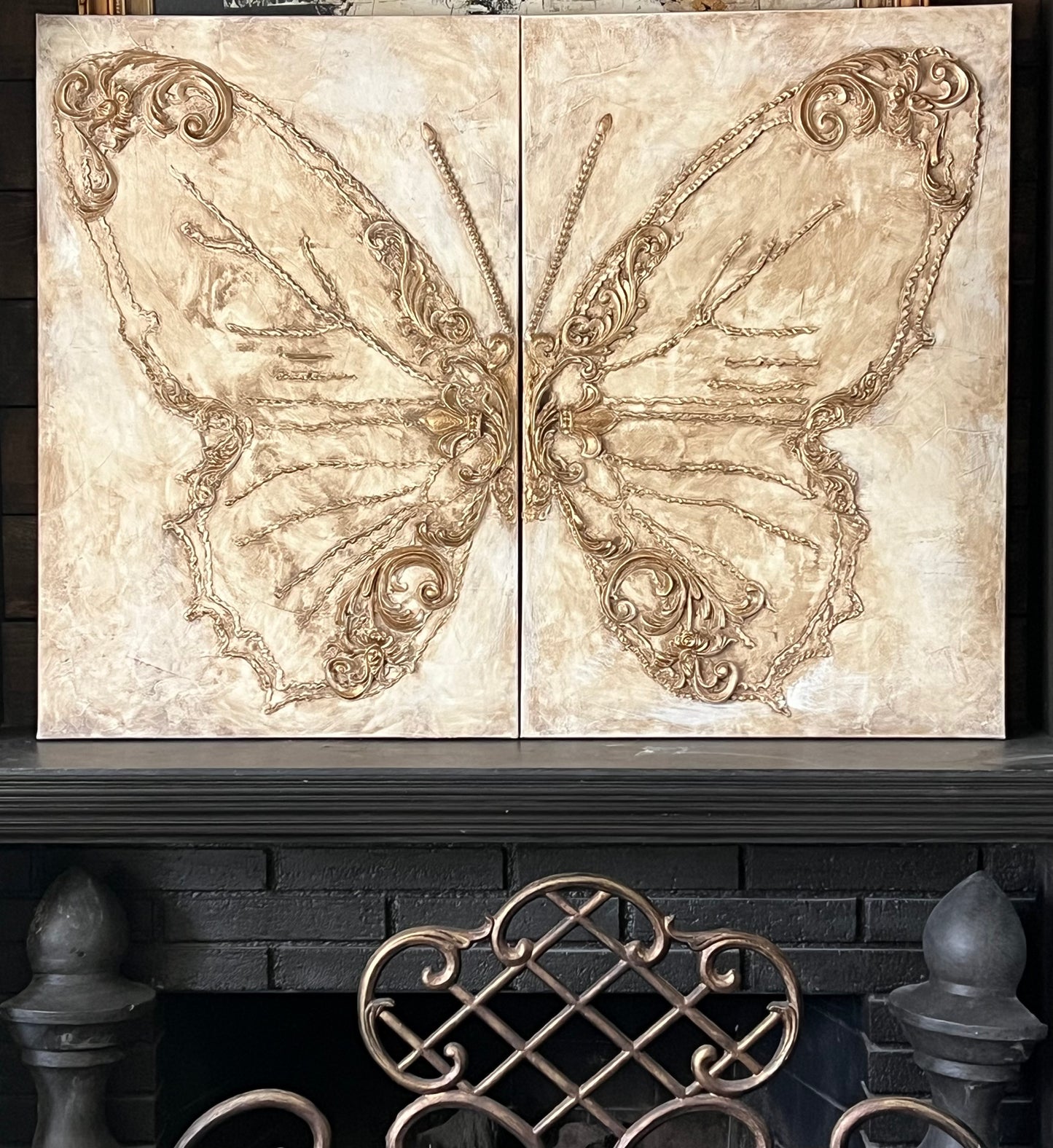 Regal Winged Grace – Split Butterfly Wall Art