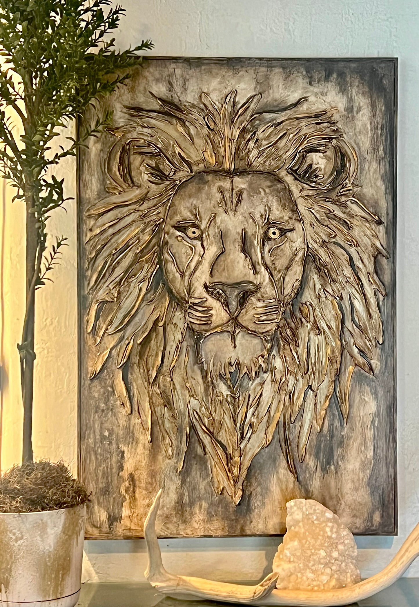 Majestic Handcrafted Lion Wall Art