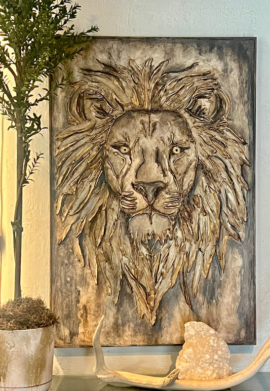 Majestic Handcrafted Lion Wall Art