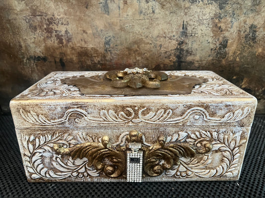 Baroque Crown & Scrollwork Jewelry Box
