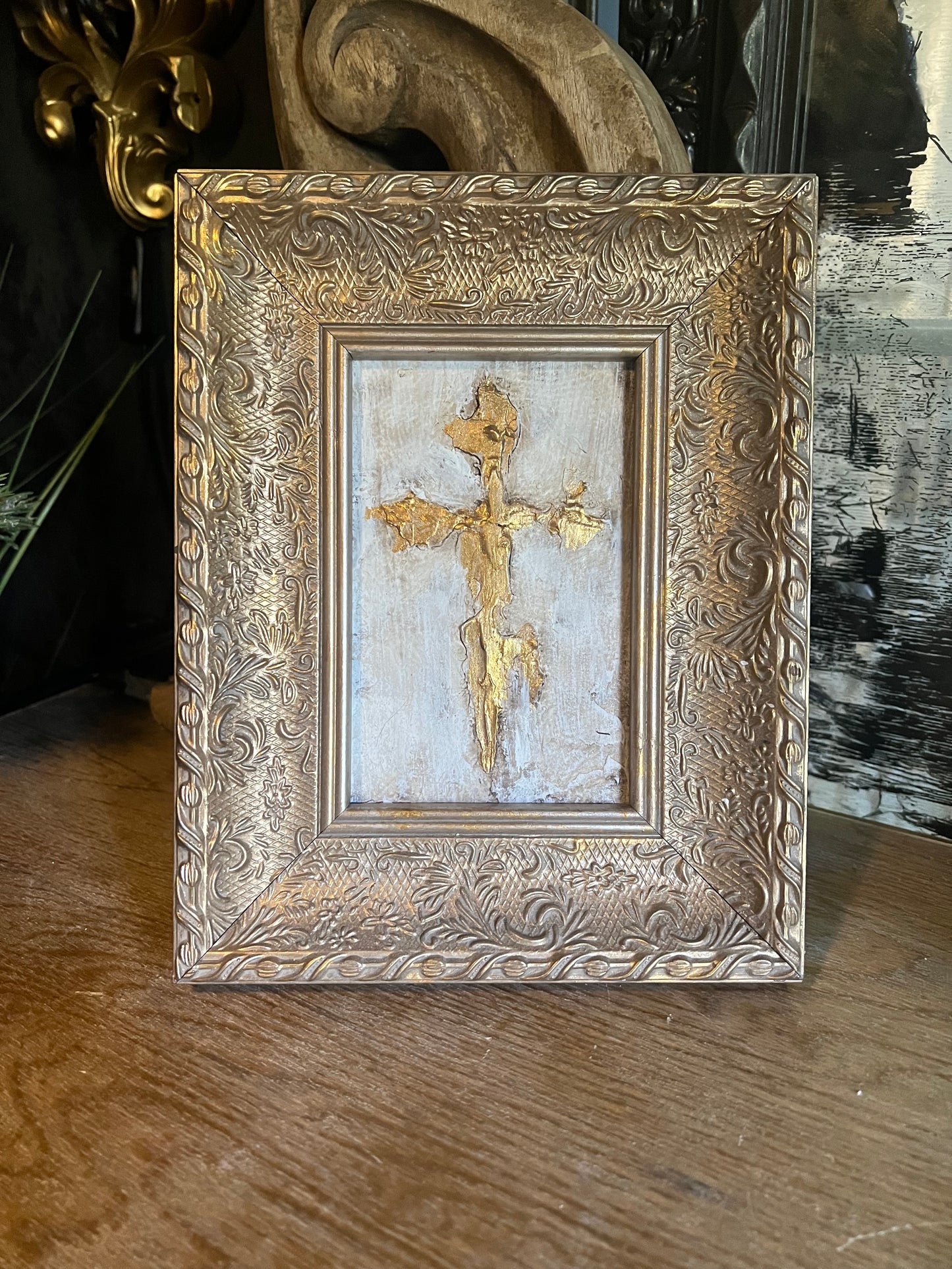 Gold Cross Framed Art