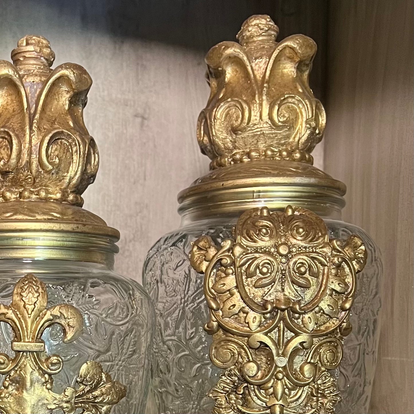 Ornate Glass Canisters