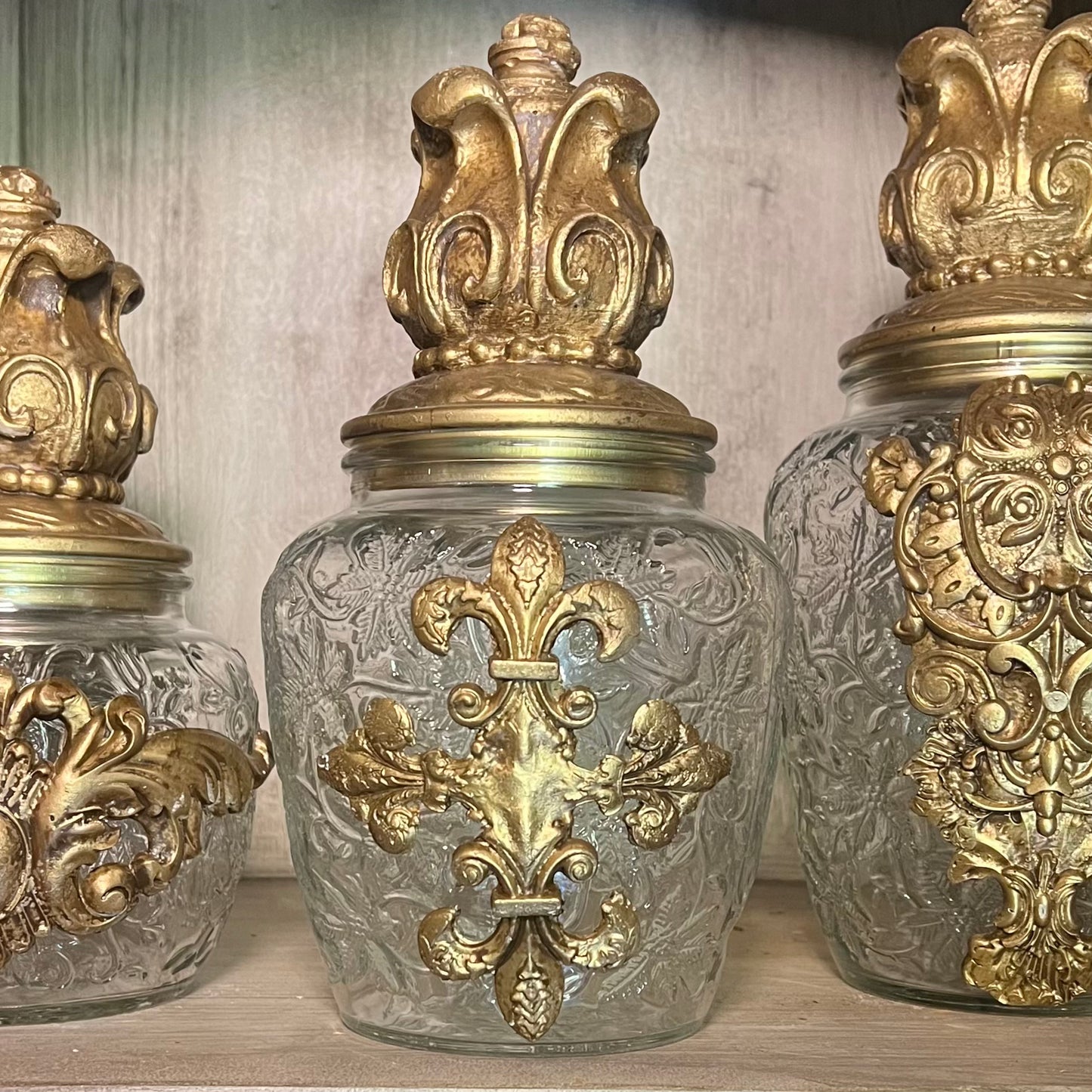 Ornate Glass Canisters