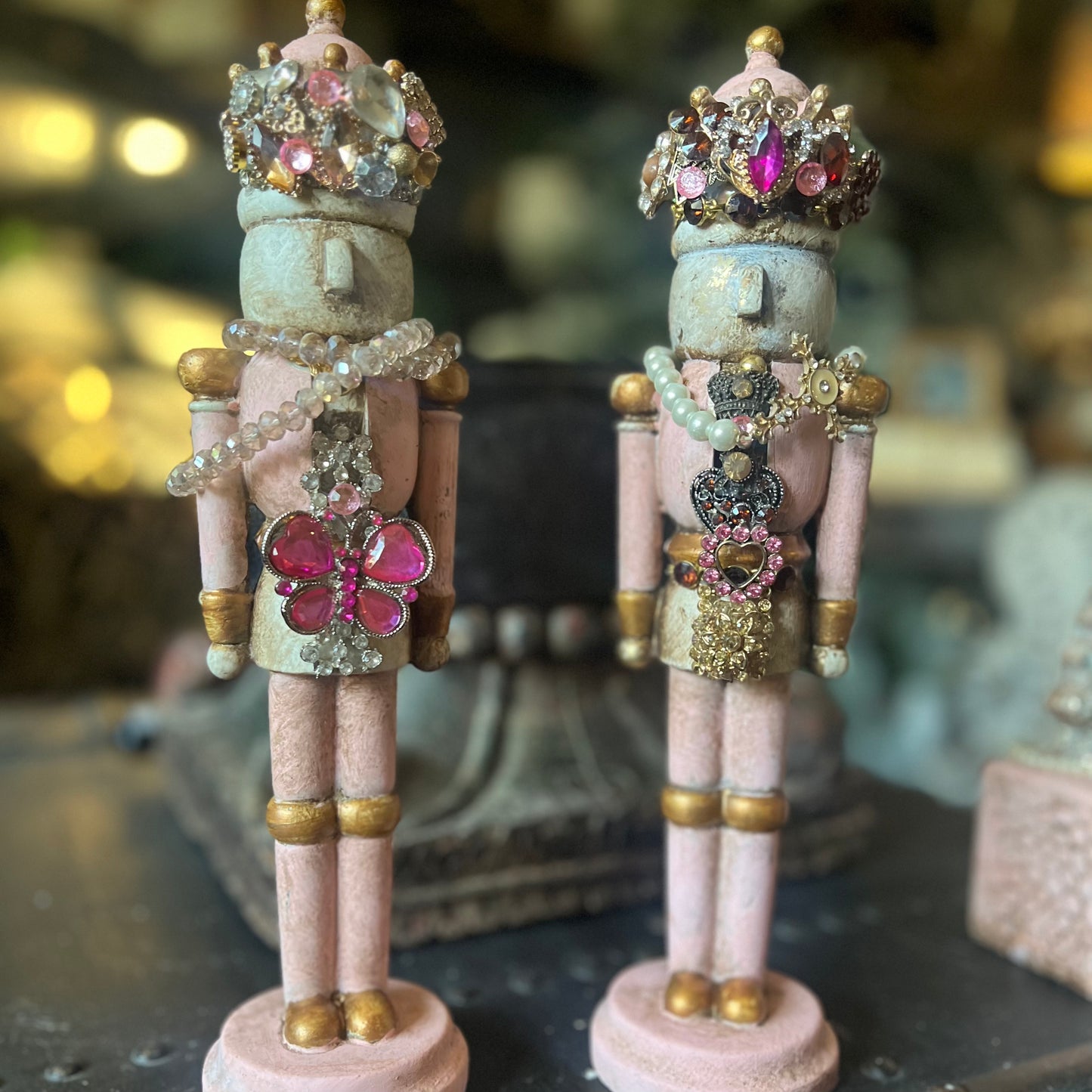 Blush Gem Nutcracker Pair