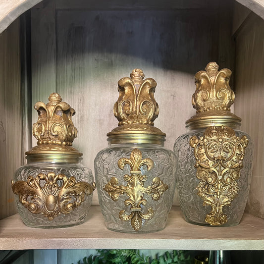 Ornate Glass Canisters