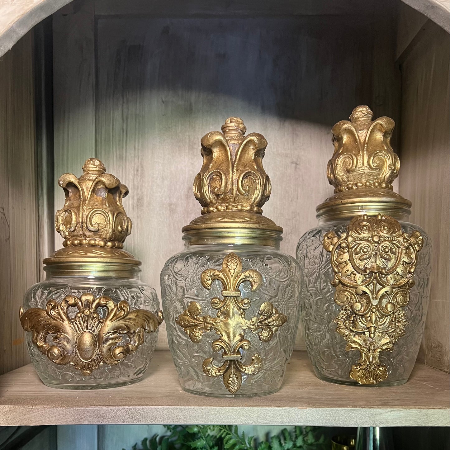 Ornate Glass Canisters