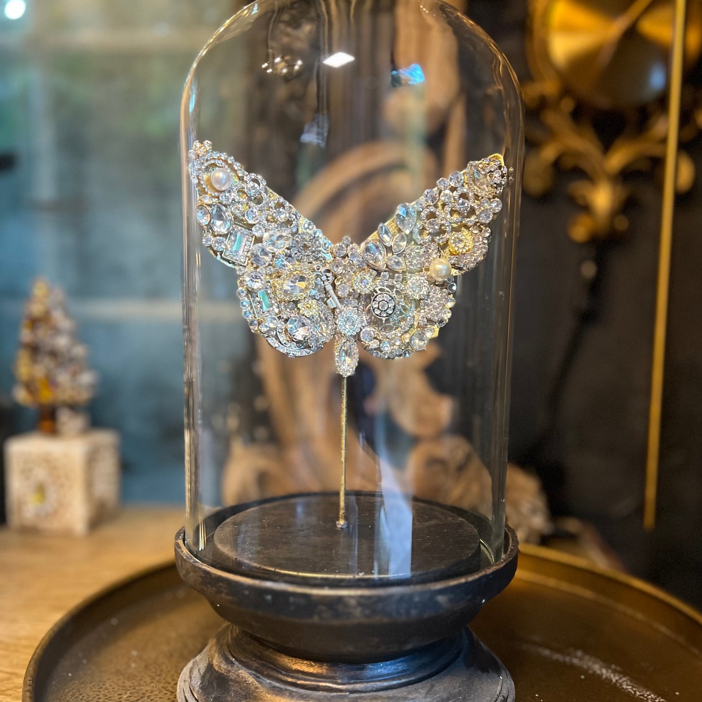 One of a Kind Jeweled Butterfly Cloche