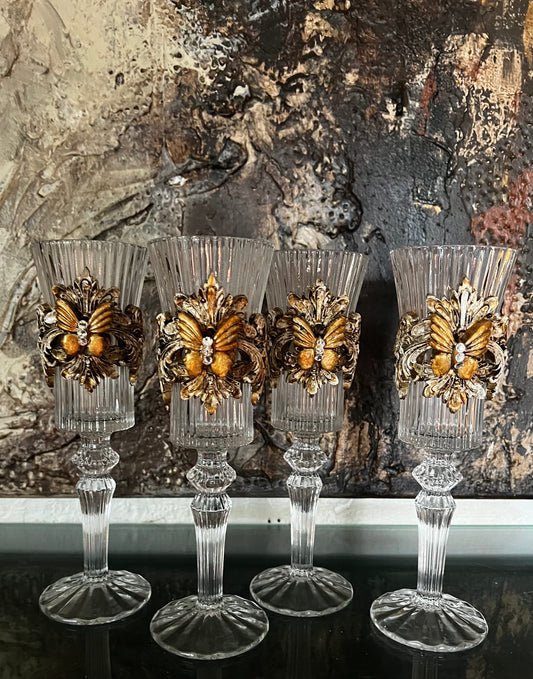 Gilded Reverie Champagne Flutes – Set of Four