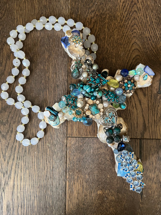 Bleu Jardin Jeweled Cross