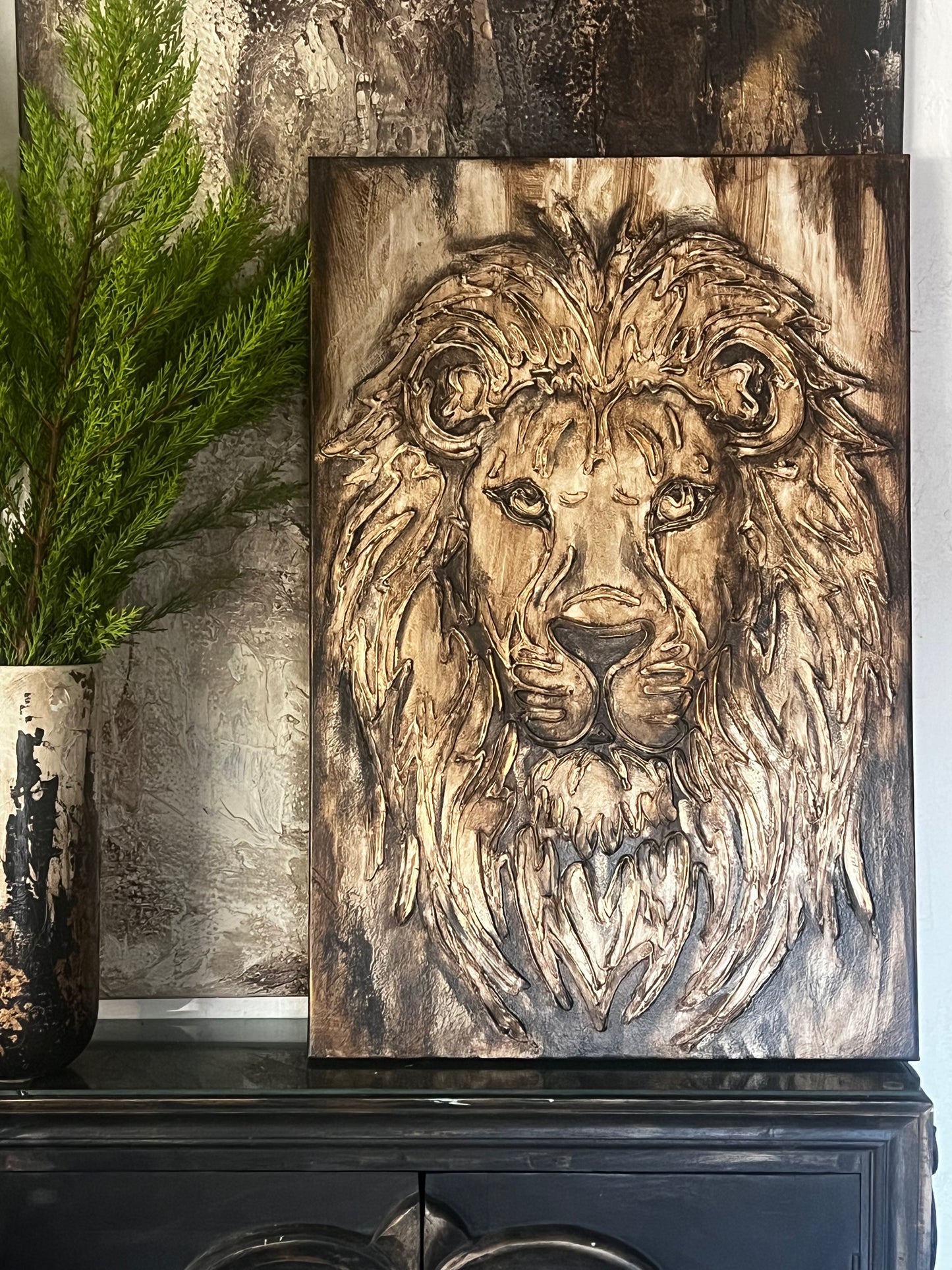 Majestic Handcrafted Lion Wall Art