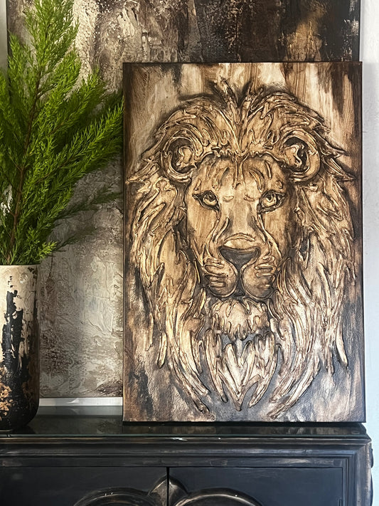 Majestic Handcrafted Lion Wall Art