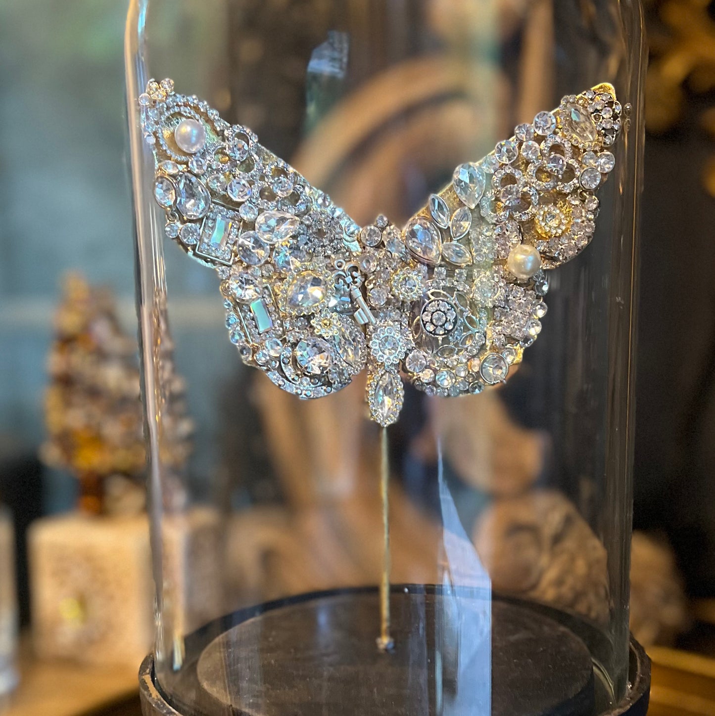 One of a Kind Jeweled Butterfly Cloche