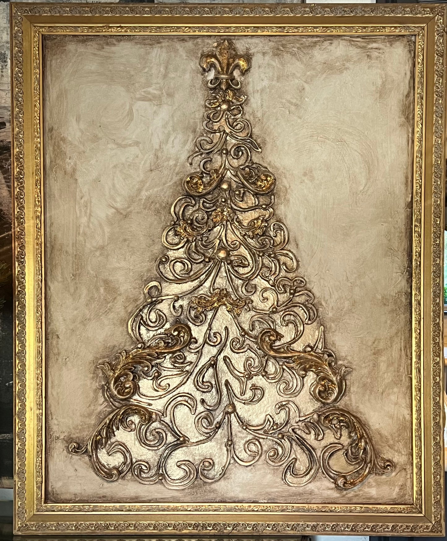 Opulent Framed Christmas Tree Art