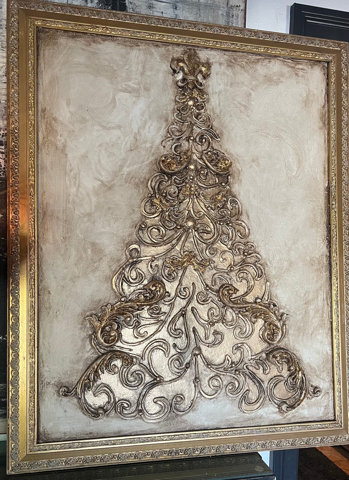 Opulent Framed Christmas Tree Art