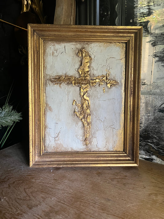 Timeless Gold Cross Framed Art