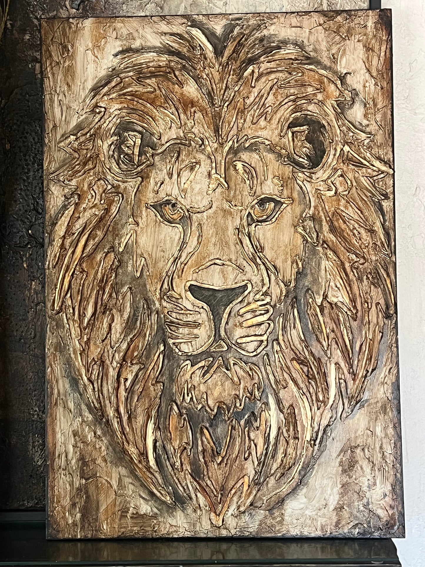 Majestic Handcrafted Lion Wall Art