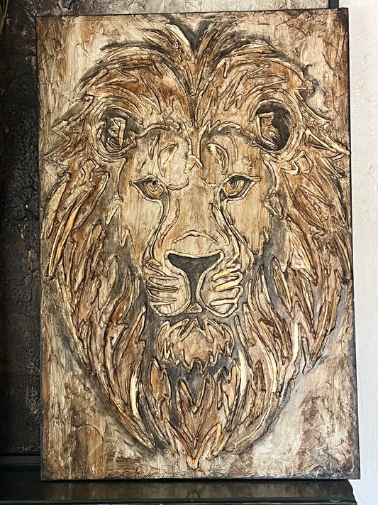 Majestic Handcrafted Lion Wall Art