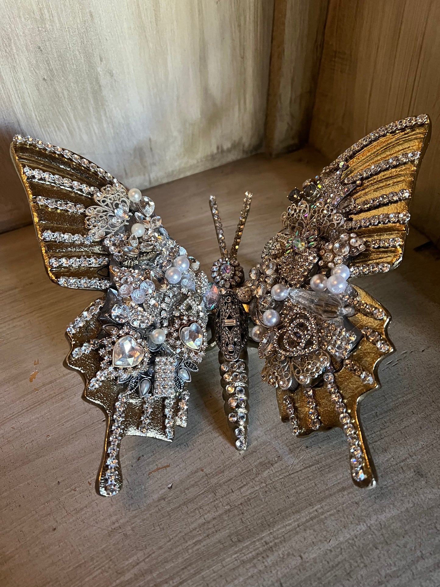 Jeweled Sitting Butterfly Sculpture