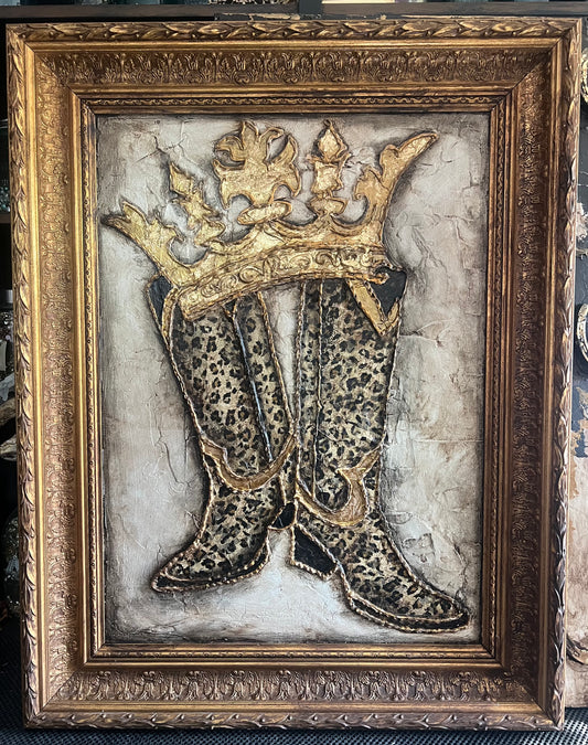 Leopard Crowned Cowboy Boots Artwork