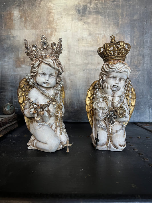 Jeweled Cherub Statues