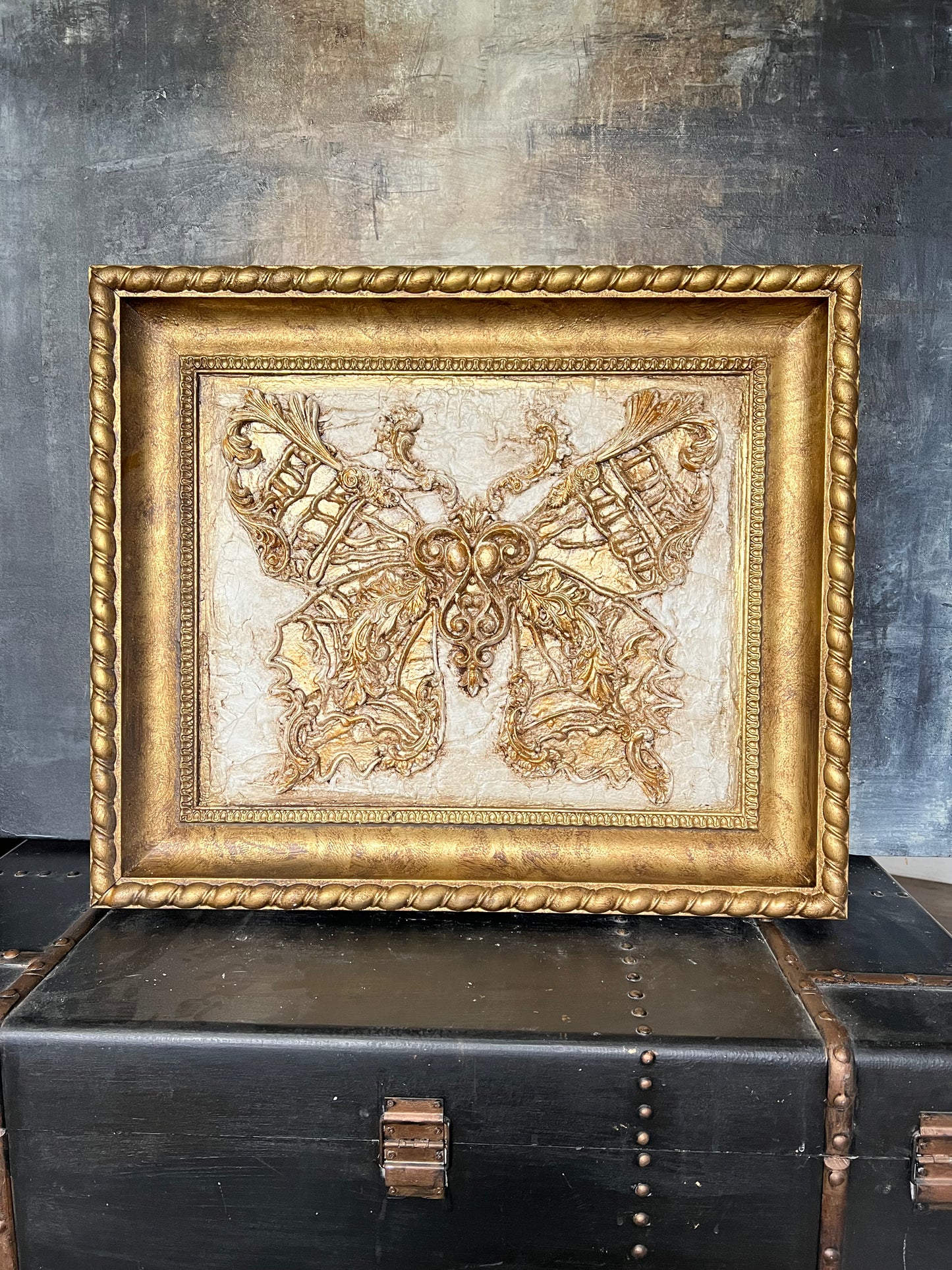 Golden Butterfly Embossed Artwork