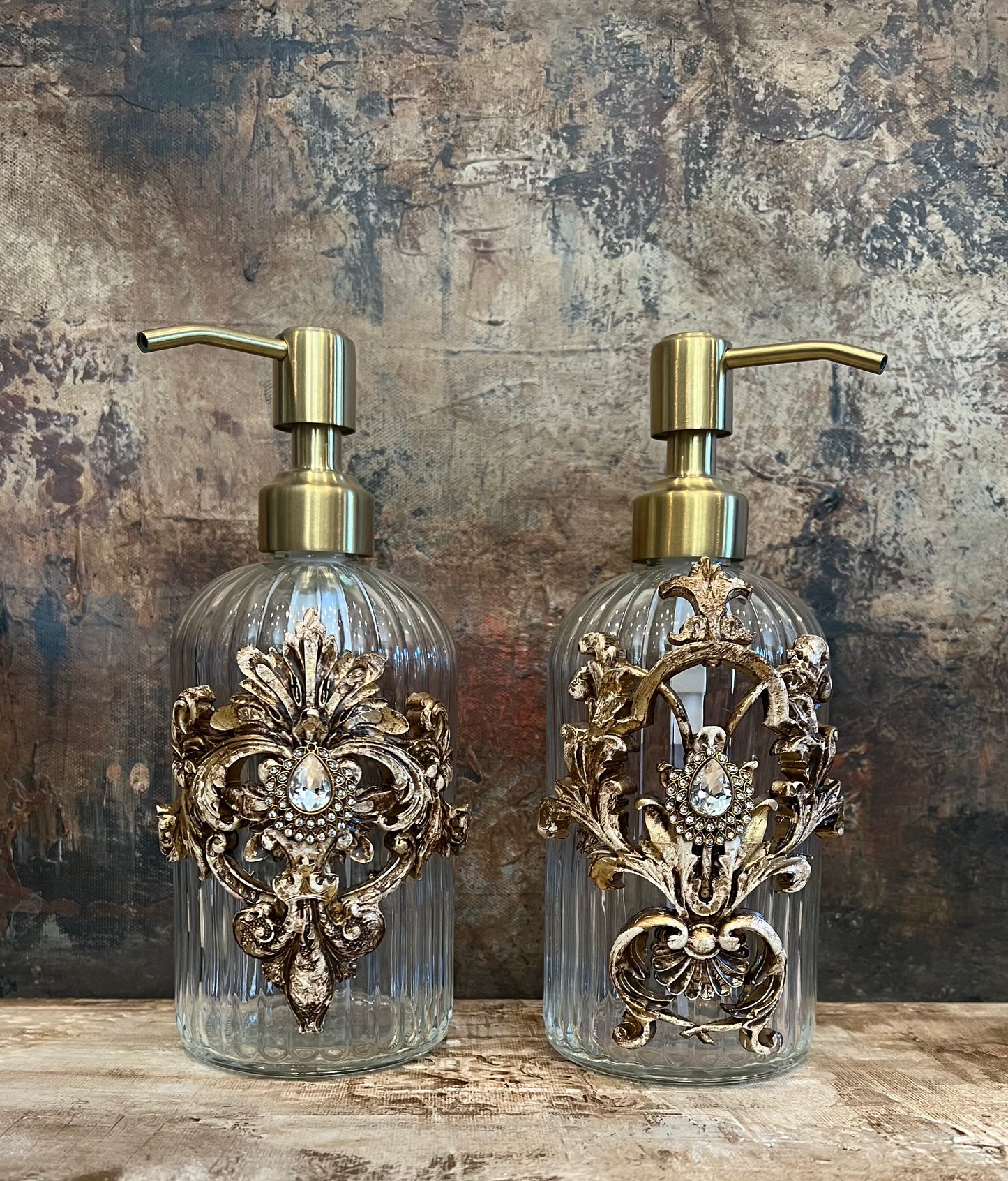 Luxe Gold Medallion Pump Bottles