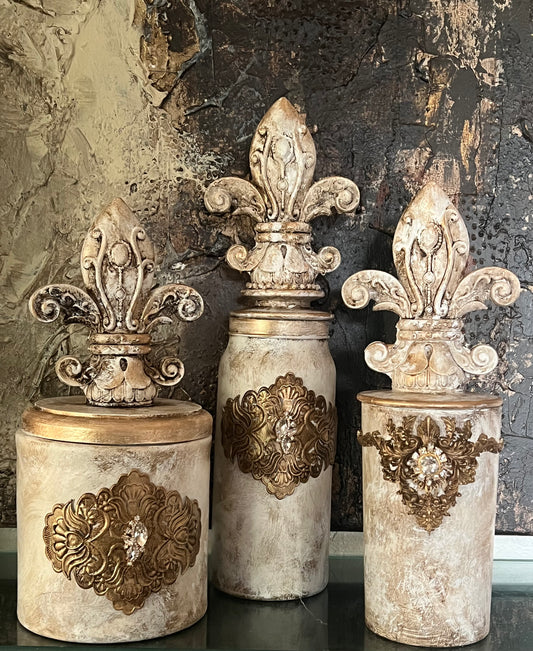 Antoinette Fleur-de-Lis Canisters