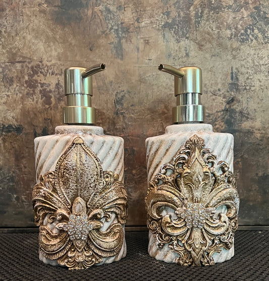 Gilded Fleur Elegance Soap & Lotion Dispenser Set