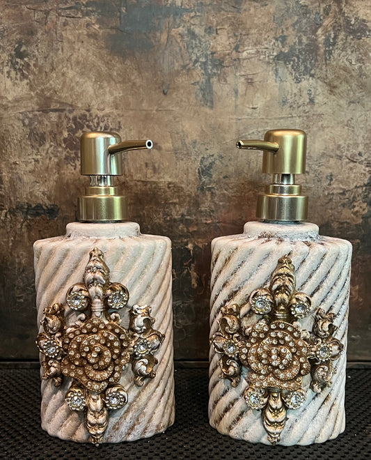 Crowned Rose Splendor Soap & Lotion Dispenser Set