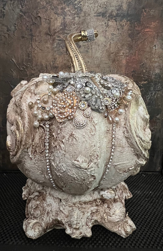 Gilded Pumpkin on Ornate Base