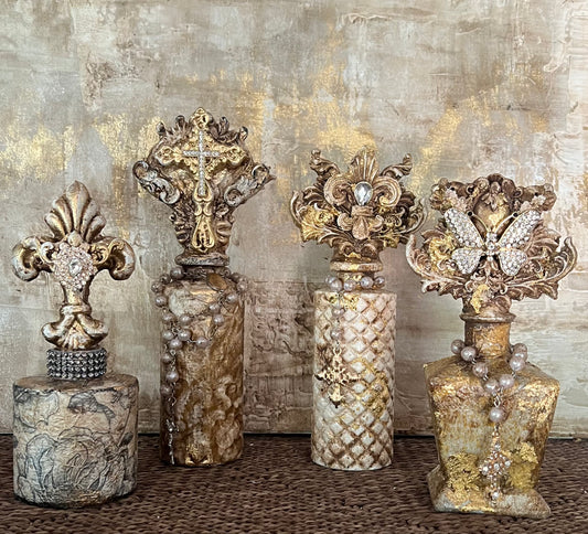 Golden Heirloom-Inspired Decorative Bottles