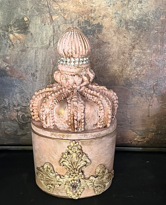Pink & Gold Crown Candle